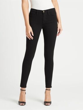 Frame Denim Black High-Rise Skinny Jeans